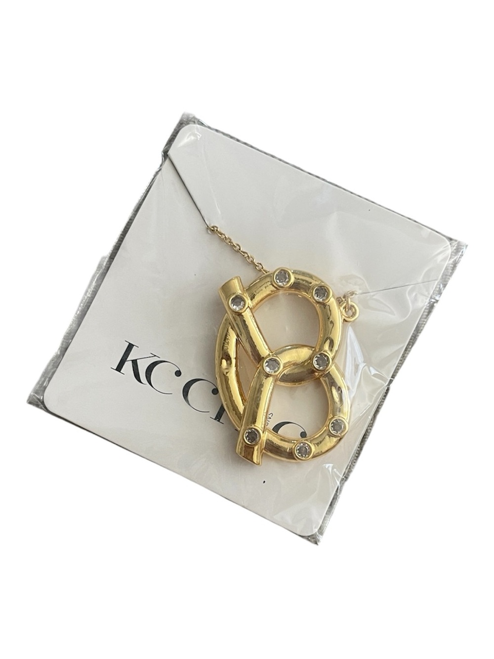 Brand New KC CHIC Don’t Get it Twisted Stainless Steel Pretzel Necklace